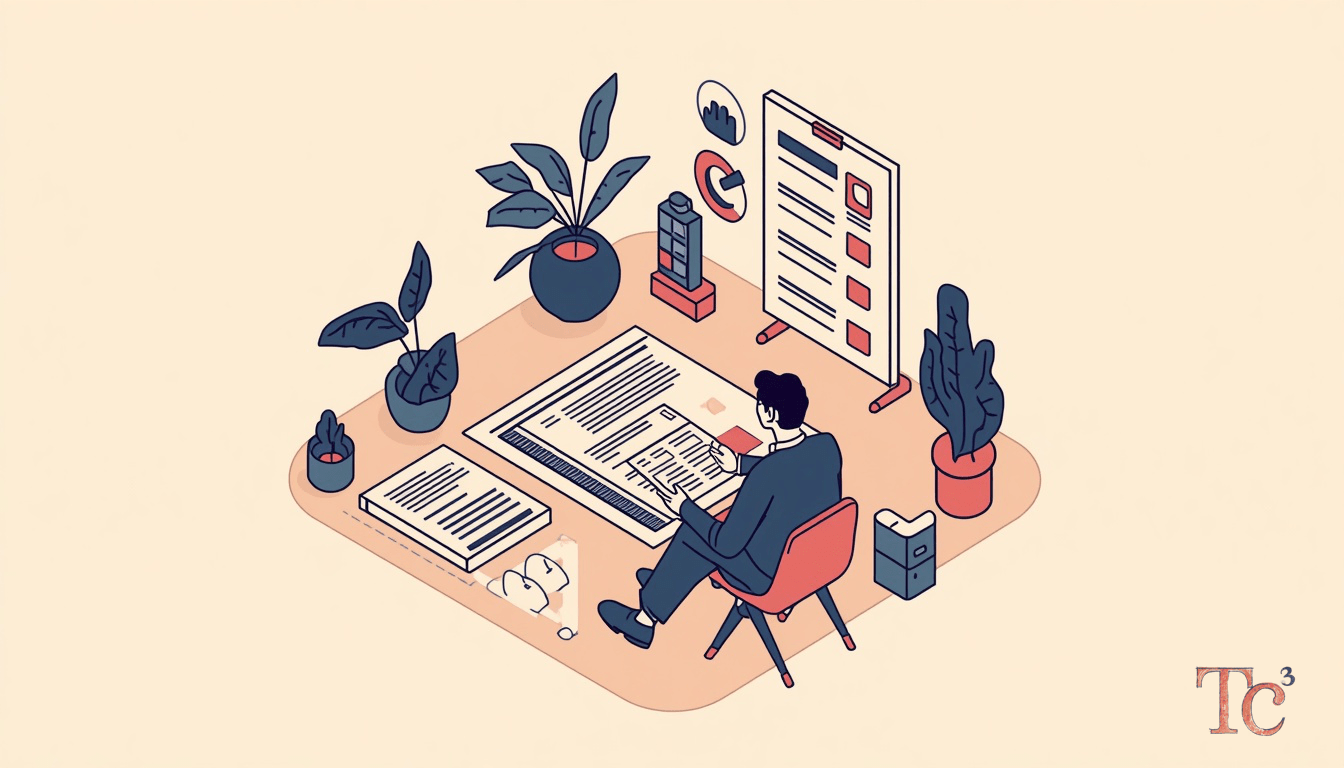 Business owner reviewing AI compliance requirements checklist with data protection policies and vendor agreements