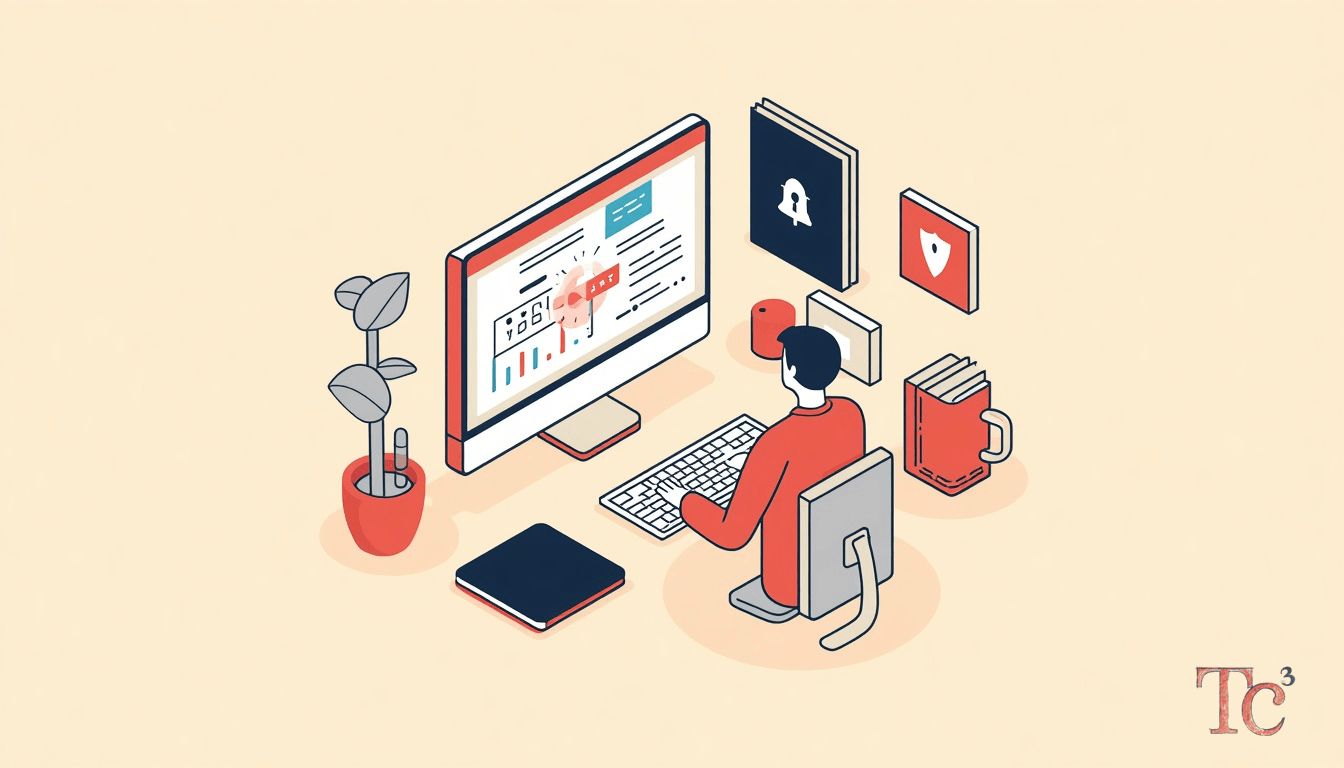 Business owner reviewing AI security tool bypass detection alerts on computer dashboard to protect against ransomware