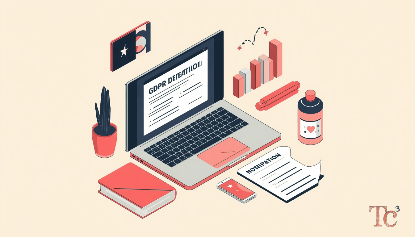 GDPR Breach Notification: 4 Steps to Report Correctly 1 GDPR breach notification template on laptop screen showing 72-hour compliance deadline and required reporting fields for data protection