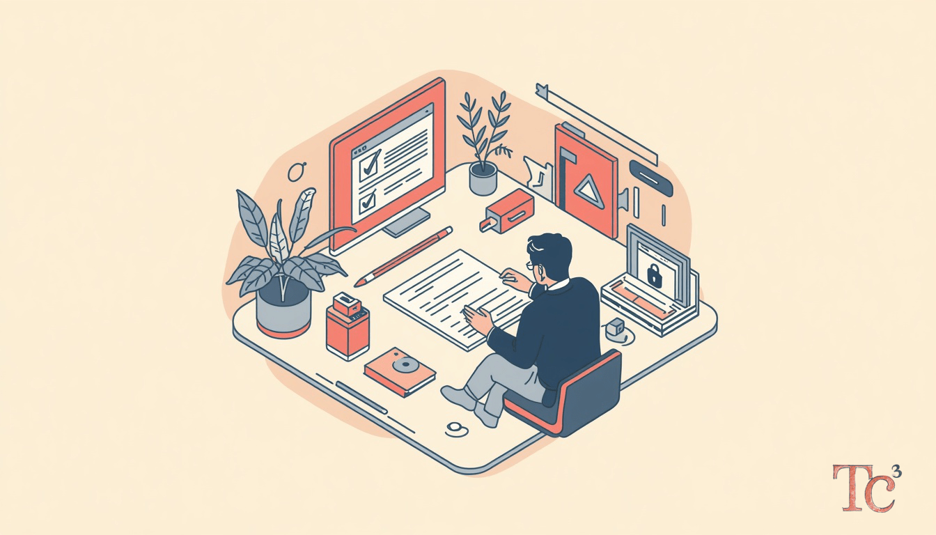 Third-Party Vendor Breach: 5 Compliance Steps for SMBs 1 Small business owner reviewing third-party vendor breach compliance checklist and security documentation