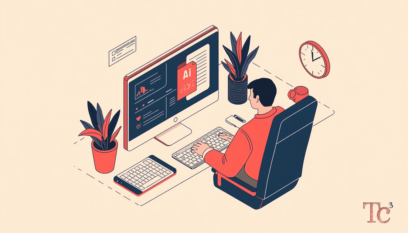 AI Cyberattack Prevention: 4 Ways to Protect Your SMB 1 Business owner reviewing AI cyberattack prevention controls and security policy documents on computer screen