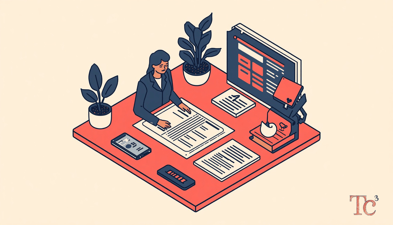 Vendor Data Breach Risks: 6 Questions for SMBs 1 Small business owner reviewing vendor data breach risk assessment checklist with security documentation and contracts