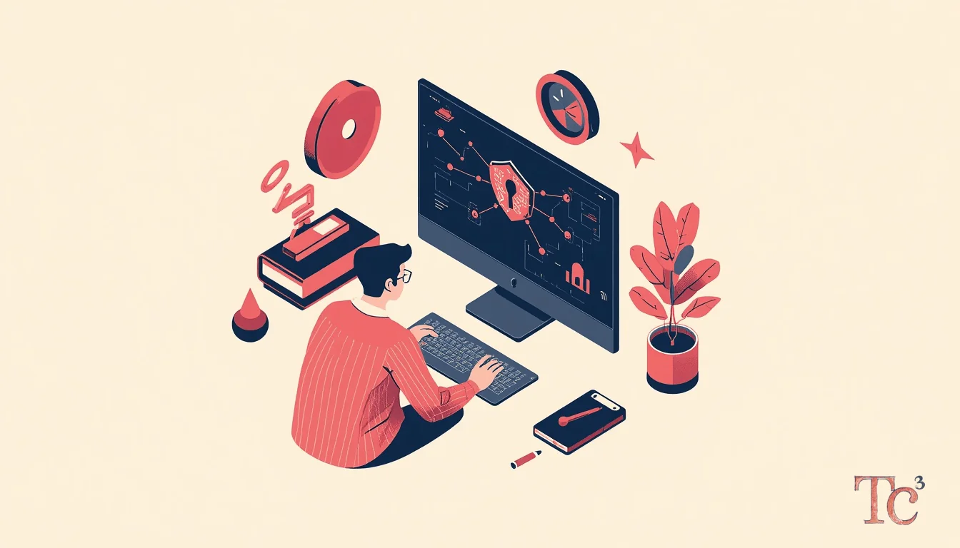 AI Gateway Security Risks: 4 Things SMB Owners Must Know 1 Small business owner reviewing AI gateway security risks on computer screen with network diagram