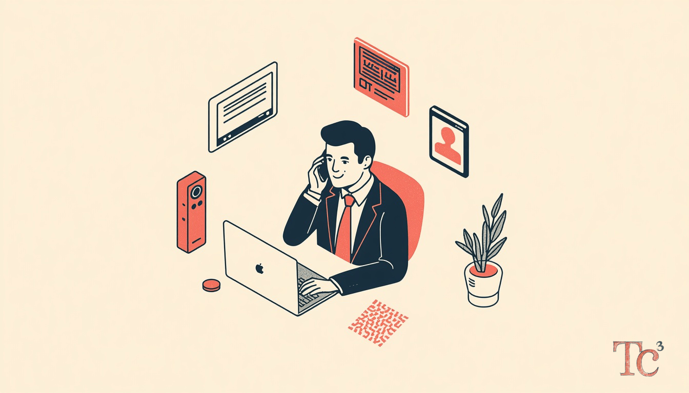 Business professional receiving voice phishing attack call with AI-generated voice impersonation attempt