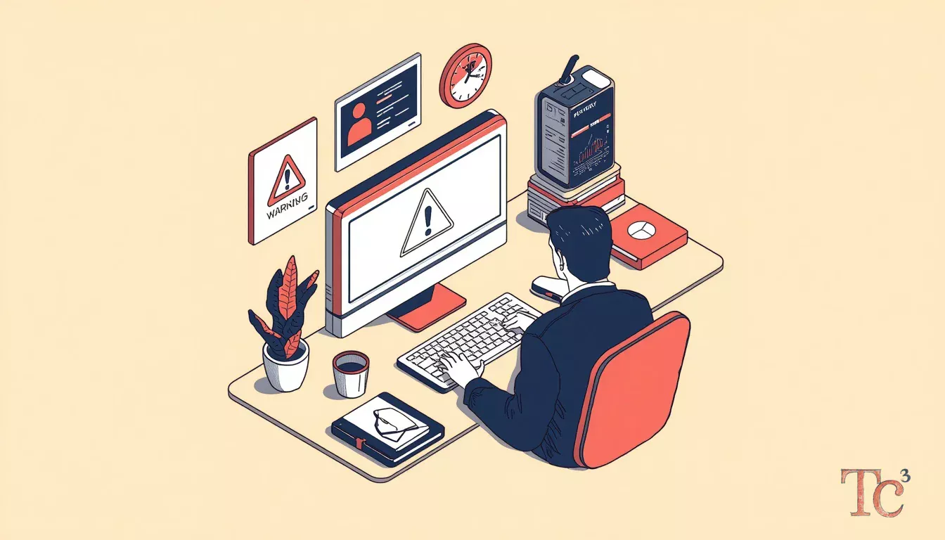 Ransomware Recovery Scam: 5 Warning Signs to Spot 1 Business owner reviewing ransomware recovery scam warning signs on computer screen