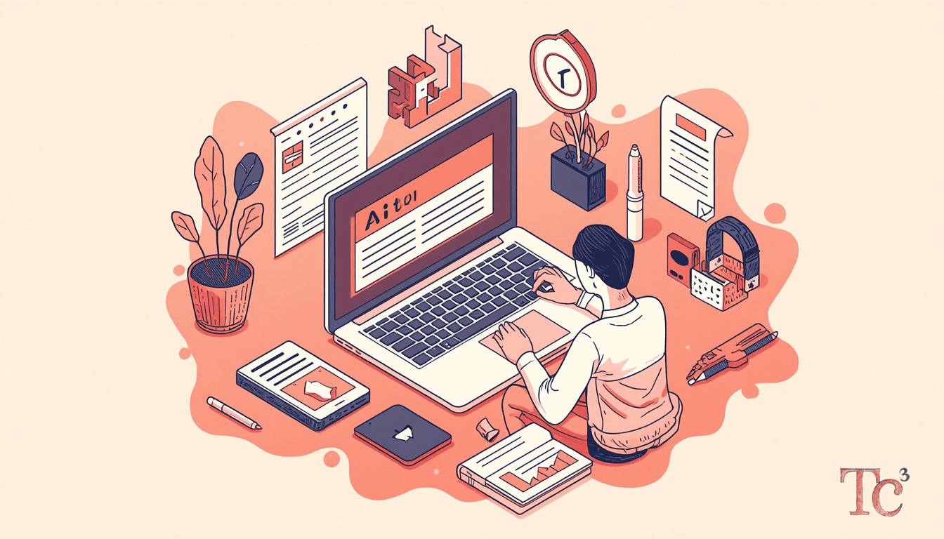 Business owner reviewing AI token theft security controls on laptop to protect company data